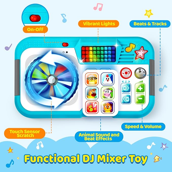 Baby DJ Toys for 6-12 Months, DJ Table for Baby 1 Year Old Boys Girls, Interactive Early Development Toy, Christmas Birthday Gifts for Toddlers
