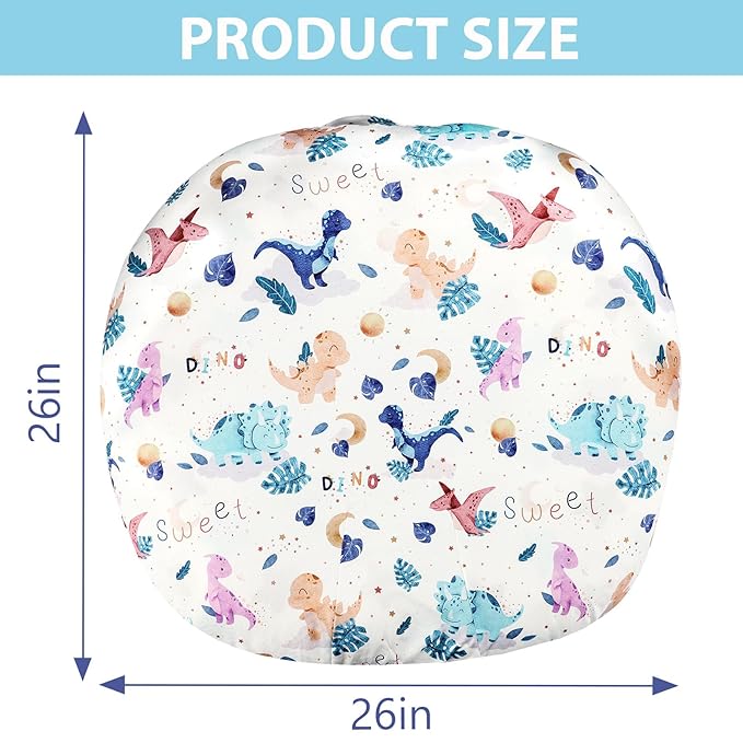 Newborn Lounger Cover, Cute Dinosaur Removable Cover Ultra Soft Comfortable Lounger Slipcover Removable Cover for Infant Lounger Pillow (Lounger not Included)