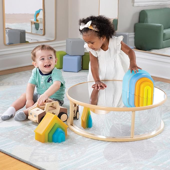 Kaplan Early Learning Curious Crawler Mirrored Play Table | Shatter-Resistant Acrylic Mirrors | Self-Awareness, Self-Esteem, Intellectual Curiosity, Cognitive Development for Infants Toddlers | 6+ Mon