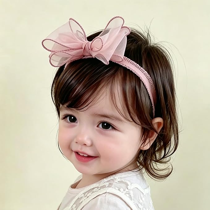 Baby Girls Cute Lace Bow Headband Soft Cotton Elastic Hair Accessories for Toddlers Newborns Ideal for Birthdays Baby Shower Photoshoots Special Occasions