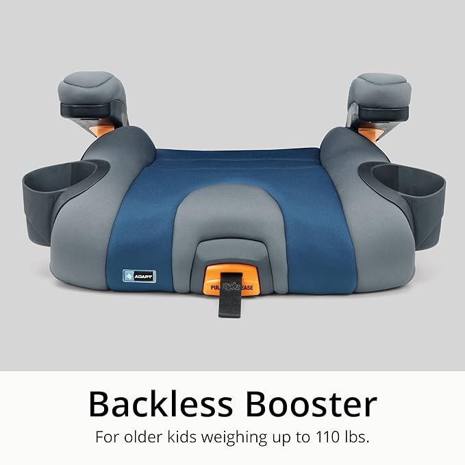 Chicco KidFit Adapt Plus 2-in-1 Belt-Positioning Booster Car Seat, Backless and High Back Booster Seat, for Children Aged 4 Years and up and 40-100 lbs., Ember/Black