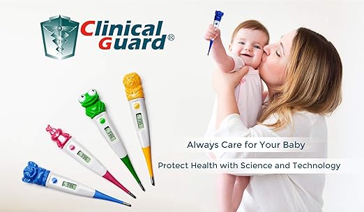 Clinical Guard Digital Oral Thermometer for Adults and Kids, Pediatric Fever Rectal Thermometer for Children, Lion Themed