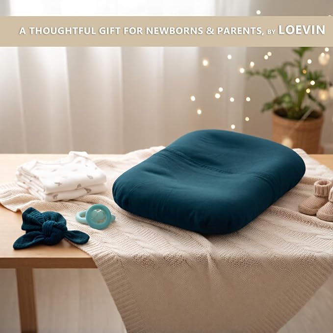 Baby Lounger for Newborn,Baby Play Mat Soft Cotton for Playtime & Sitting,Flat Babies Essentials Gifts Awake-Time for Boys & Girls 0-12 Months Home Travel(Peacock Green)