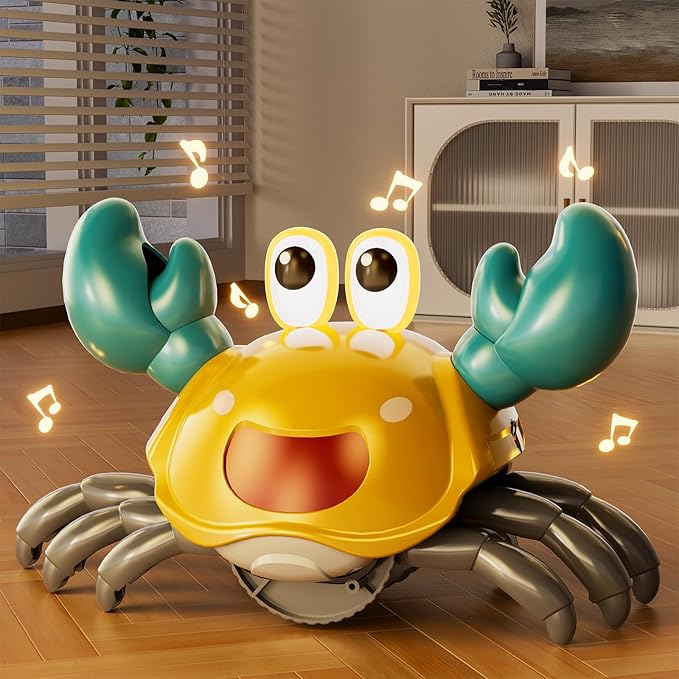 Beby Buty Crawling Crab Baby Toy, Infant Tummy Time Walking Dancing Moving Crab Toys for Babies Girl Boys, Crawling Crab Baby Toy Toddler Birthday Gifts