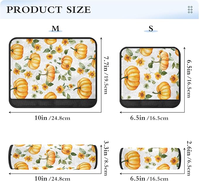 CHIFIGNO 2 Pack Orange Autumn Pumpkins Sunflowers Car Seat Belt Covers Universal Seat Belt Cushion Cover Seat Belt Shoulder Pad Protect Your Neck and Shoulder