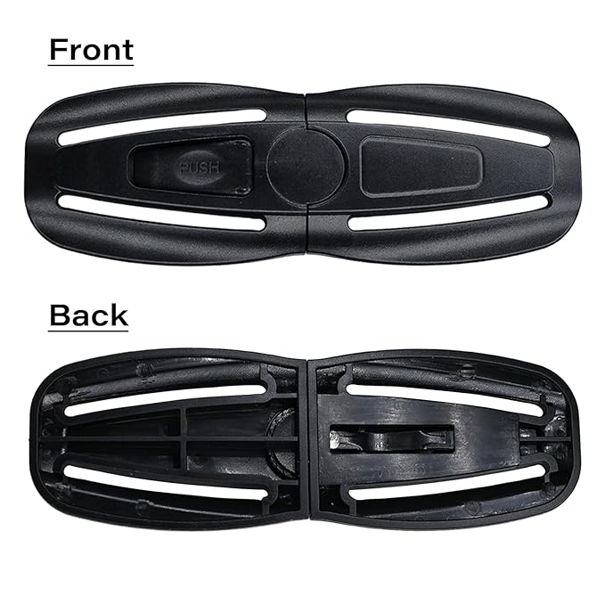 2PCS Child Seat Chest Harness Buckle Lock Stroller Chest Buckle Universal Replacement for Baby and Kids Trend,Seat Chest Harness Buckle Parts (Black)