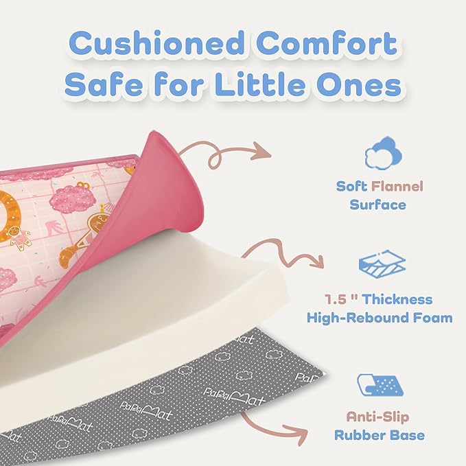 1.5" Thick Educational Extra Large Baby Floor Play Mat 79x158, Flannel Padded Memory Foam Kids Mat, Non-Slip Plush Playmat for Nursery Playroom Classroom (Gingerbread man)