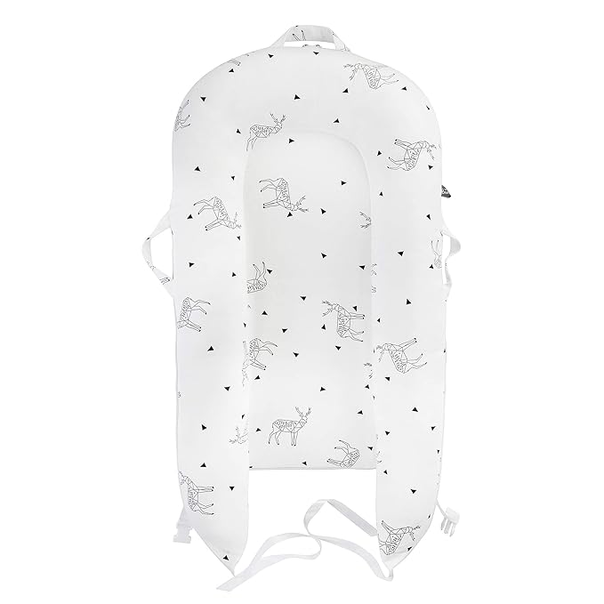Newborn Baby Nest Sleep Pod Covers Only - for Dock A Tot Deluxe Plus + Extra Cover 100% Cotton Co Sleeping Replacement Cover Boys Girls(Fits Dockatot Deluxe+) (Triangle Dear)
