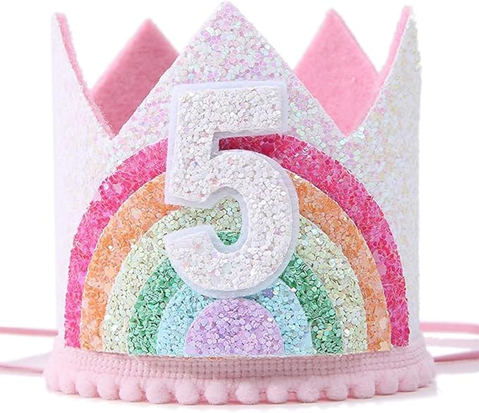 Boy Girl Birthday Crown, Prince Princess Birthday Hat Headband Tiara Crown Cake Photo Prop Party Decorations