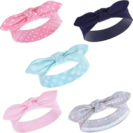 Hudson Baby Cotton and Synthetic Headbands, Size 0-24 Months