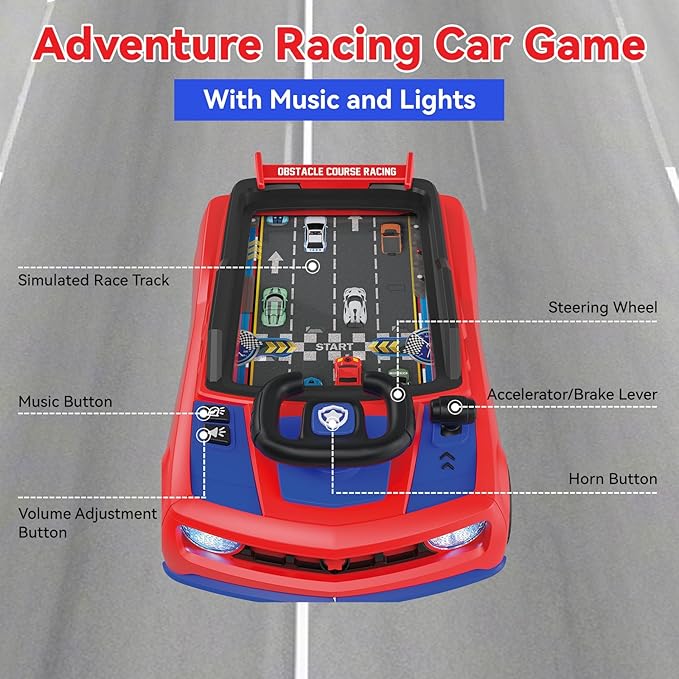 Mytothfy Musical Steering Wheel Racing Car Toy, Racing Adventure Car Steering Wheel for Toddler Kids, Toddler Simulated Driving Game Cars with Sound and Light, Xmas Birthday Gifts for Kids Ages 3+