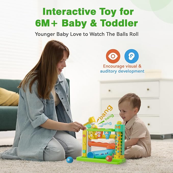 Musical Baby Toys for 1 Year Old Boy Gifts, 1st Birthday Gift First Present for One Yr, Pound A Ball Development Toy for 9-12-18 Months, Interactive Learning Toddler Toys for 1 Year Old Boys Girls