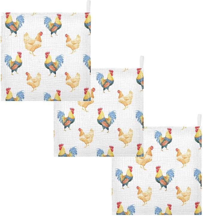 Vvfelixl Cotton Baby Muslin Washcloths Soft Baby Face Towel for Newborn Infants, 11.8 X 11.8 Inch, 3 Pack White