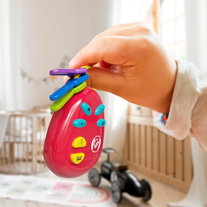 Lollipop Kids Car Keys Sensory BabyToy: Teething Keys, Baby Rattle, All in One! Sensory Toys for Babies and Toddlers. Adventure Ready Batteries Included