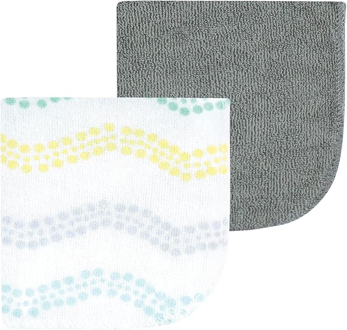 Luvable Friends Unisex Baby Cotton Rich Washcloths, Boy Basic Elephant, One Size