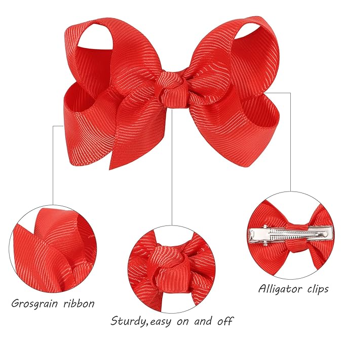 70 Pieces Hair Bows for Girls 3 Inch Grosgrain Ribbon Toddler Hair Accessories with Alligator Clips for Toddlers Baby Girls Kids Teens