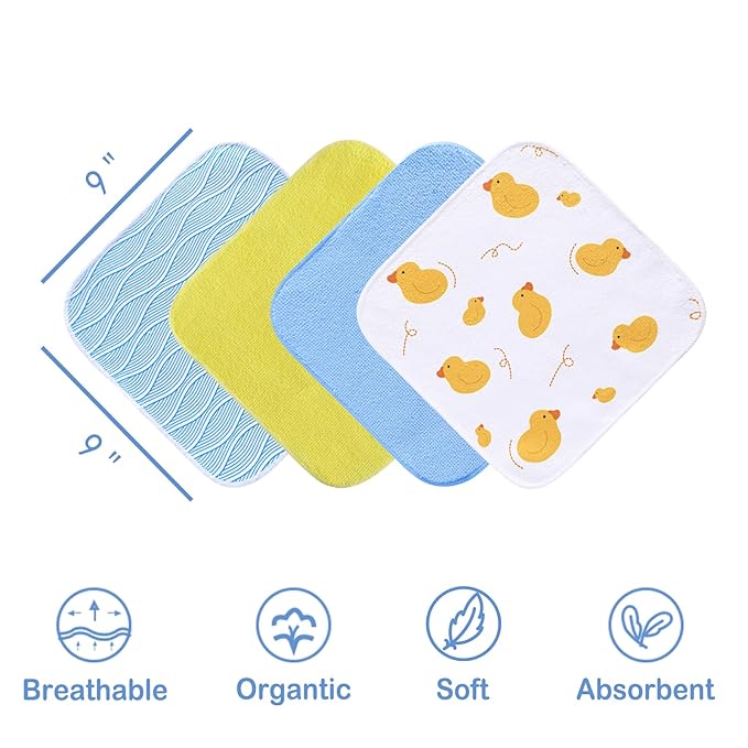 Viviland Baby Washcloths 24 Pack, Toddler Wash Cloths for Bath, Super Soft & Absorbent Bath Towel for Newborn and Infants, Baby Towels Care for Baby's Sensitive Skin