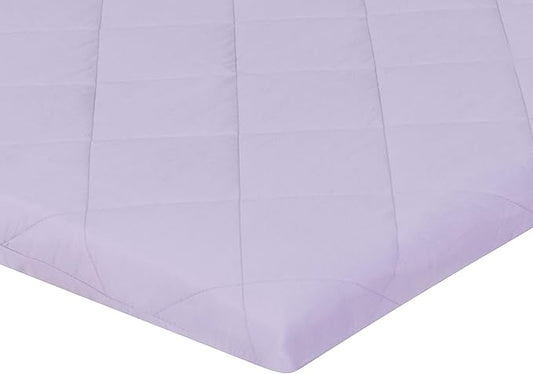 Pastel Lavender Purple Pack n Play Quilted Mattress Sheet – Ultra-Soft, Comfortable Portable Crib Mattress Sheet for Baby Girls; Playpen Mattress or Mini Crib Fitted Sheet with Quilted Top