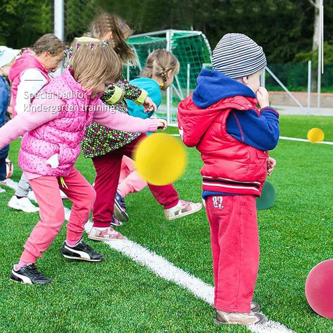 Surakey 9inch Mute Ball Children Mute Elastic Ball Silent Bouncy Ball Dodge Game Clapping Ball with Mesh Bag Low Noise Basketball Training Parent Child Interaction Outdoor Sports - Rosy 22.5CM