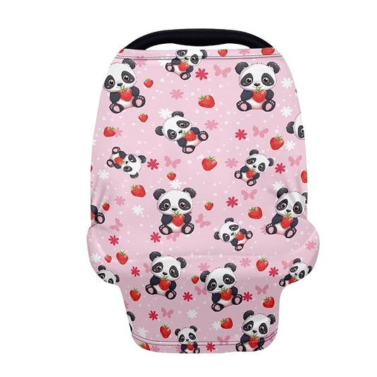 AFPANQZ Panda Baby Car Seat Covers Nursing Cover Multifunctional Infant Car Seat Canopy Nursing Cover High Chair Cover Full Coverage Breathable Stretchy Lightweight Travel Outdoors