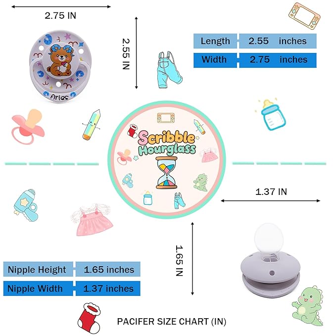 Big Shield Adult Pacifiers for Sleep: Pacifier for Adult with Paci Clips Aries