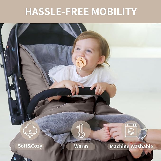Miracle Baby Bunting Bag for Stroller, Warm Fleece Footmuff with Zippers, Convertible Infant Toddler Sleeping Bag Blanket for Boys Girls