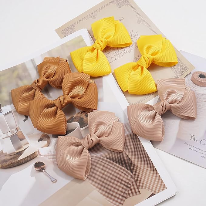 CÉLLOT 40pcs 4 inch Hair Bows for Girls Grosgrain Ribbon Toddler Hair Bows Alligator Clips for Baby Girls Kids Teens Back to School Hair Accessories in Pairs