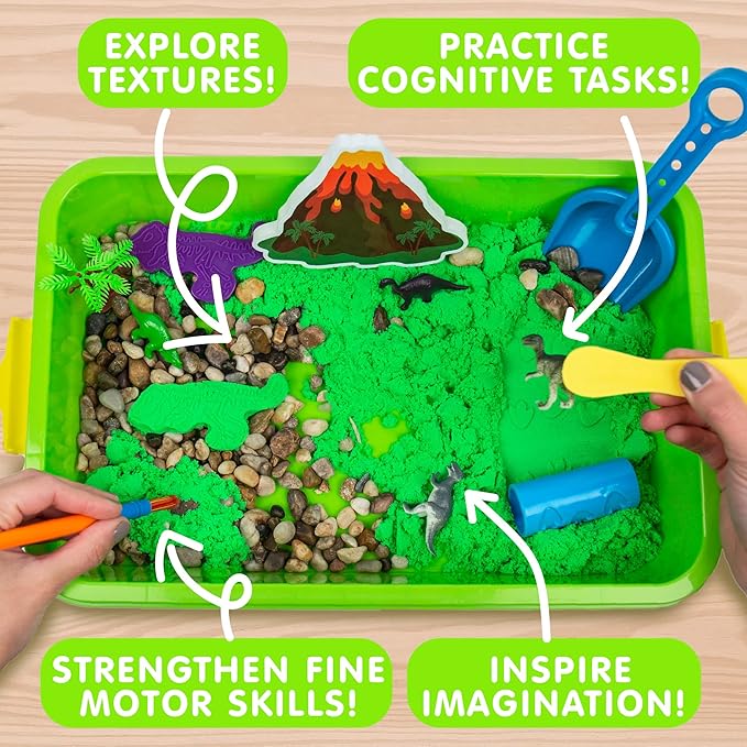 Made By Me Explore + Create Dino Galaxy Sensory Bin, Fun Sensory Bins for Toddlers 3+, All-in-One Tactile Sensory Toys & Dino-Mite Sensory Experience