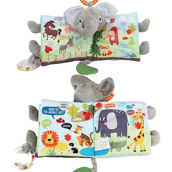 Fish Crinkle Book and Elephant Baby Toy for Babies Infants Toddlers