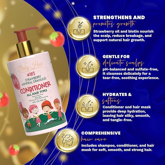 Baby Hair Kids: Vegan Strawberry & Mineral Granules Conditioner