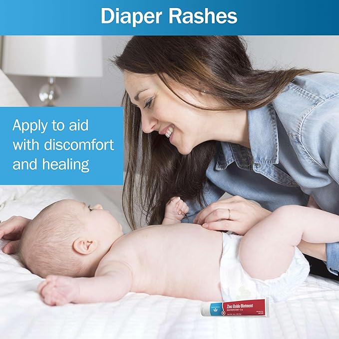 Zinc Oxide Ointment for Adults and Babies - 1 oz Diaper Rash Ointment - Skin Protectant for Diaper Rashes, Cuts, and Burns