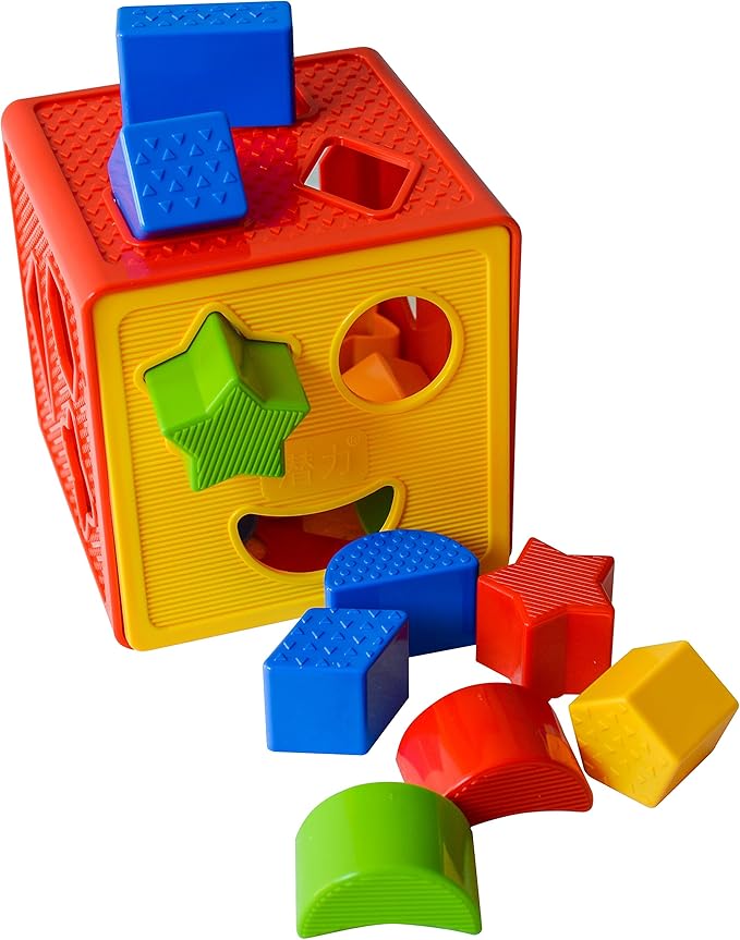 Play22 Baby Blocks Shape Sorter Toy - Childrens Blocks Includes 18 Shapes - Learning Color Recognition - Colorful Sorter Cube Box - My First Baby Toys - Toys Gift for Boys & Girls