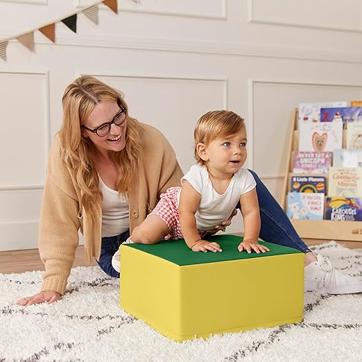ECR4Kids SoftZone Junior Pedestal Play Block Corner Climber, Beginner Playset, Assorted
