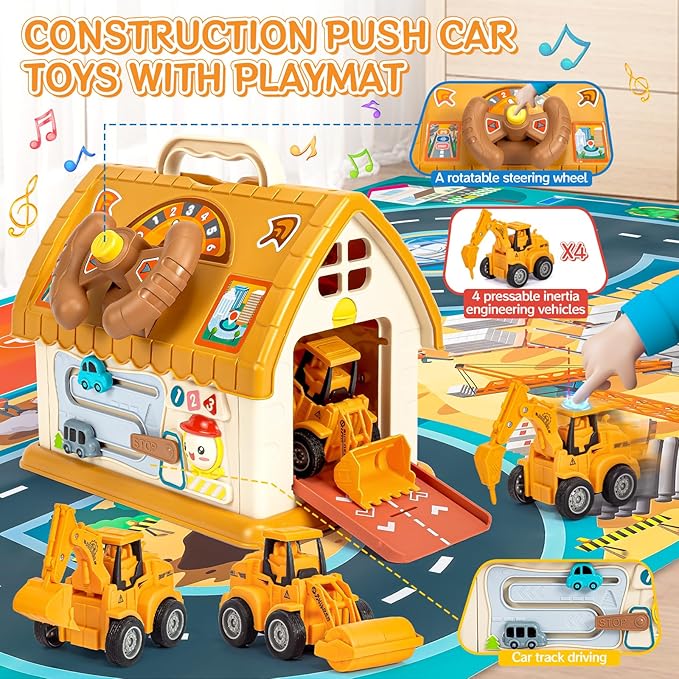 Baby Toys for 1 2 3 Year Old Boy and Girl Gifts Toddler Toys Age 1-2 10-in-1 Montessori with Sound Lights Music Clock Telephone and Car Educational Birthday for Boys Girls 12-18 Months