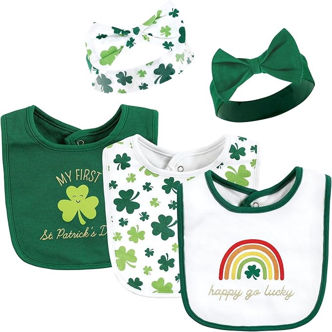 Hudson Baby Unisex Baby Cotton Bib and Headband Set