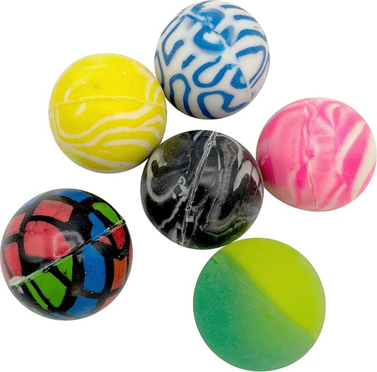 by M&M 2078 Pk6 Carnival Bouncers - Classic Colorful Bouncy Bird Foot Toys, Rubber Balls with Assorted Patterns, Easy for Beaks and Feet to Grab, Eye Catching in Cages