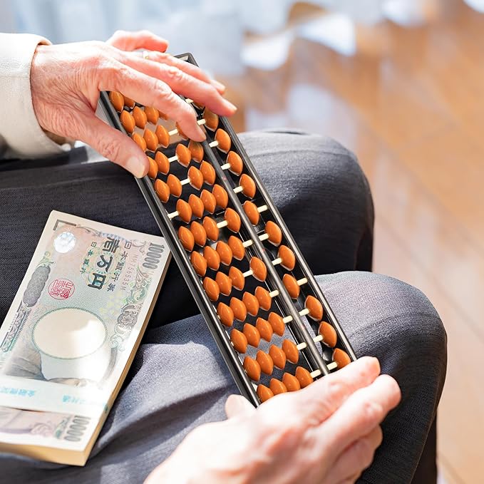 Yellow Mountain Imports Soroban Abacus - 13 Column, 9.7-Inch Professional Japanese Calculator for Mental Math and Montessori Learning