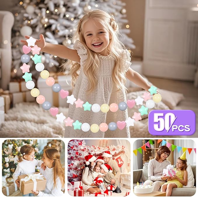 GOGOSO Ball Pit Balls,Plastics Balls for Ball Pit, Stars Hearts Shape for PastelBall for Toddlers Kids
