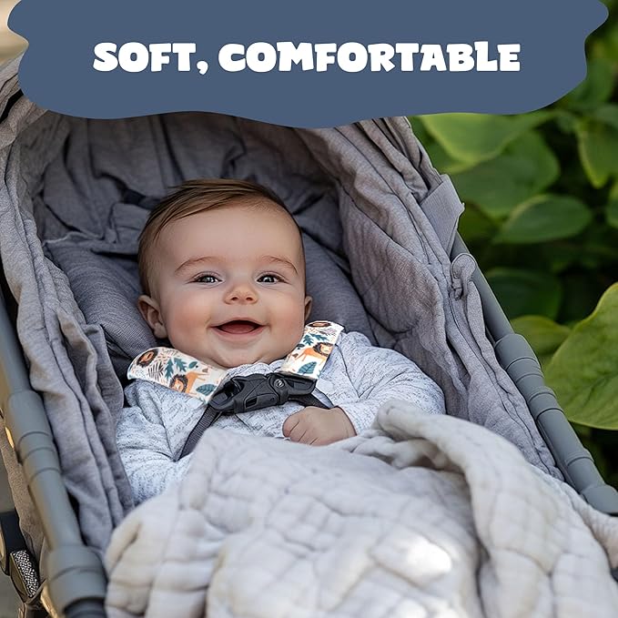 Car Seat Strap Covers for Babies Soft Car Seat Belt Covers, Mink Car Seat Straps Shoulder Pads for Boys and Girls, Navy