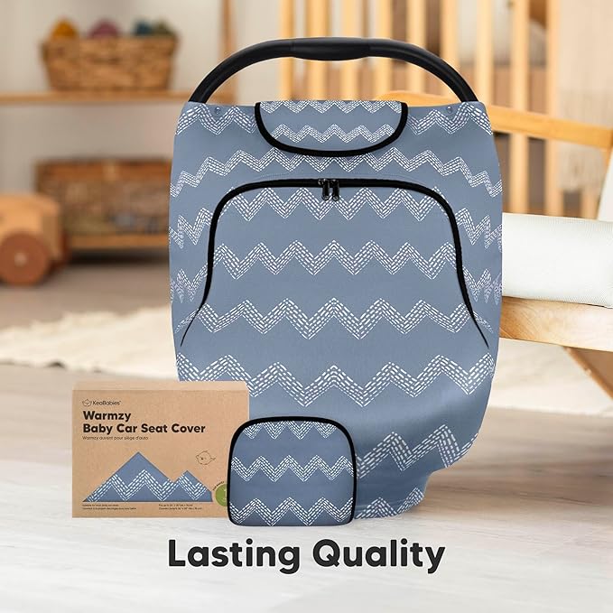 KeaBabies Winter Car Seat Cover Baby, Newborn - Universal Fit Infant Carseat Covers Baby Girl, Boy, Breathable, Lightweight Blanket,Easy to Use Stroller Canopy,Rain,Wind,Sun Shade(Indigo)