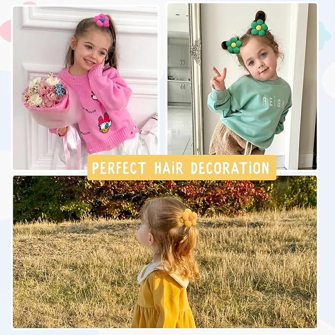 CÉLLOT Flower Hair Clips,10 Pcs Non-Slip Flower Bows Alligator Clips Hair Accessories for Girls Toddlers Teens and Women