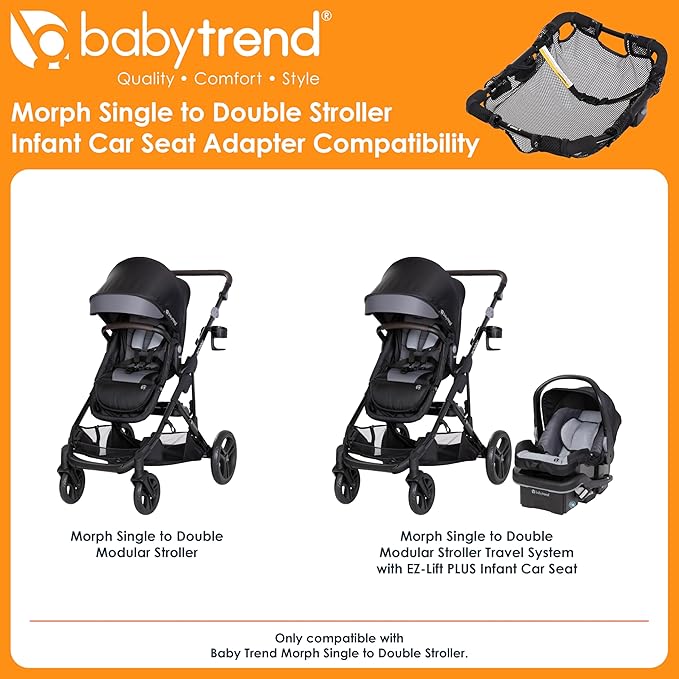 Baby Trend Morph Single to Double Stroller Infant Car Seat Adapter