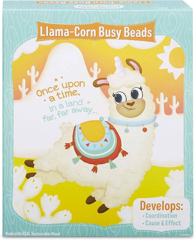 Little Tikes Wooden Critters Llama-Corn Busy Beads Maze Developmental Toy