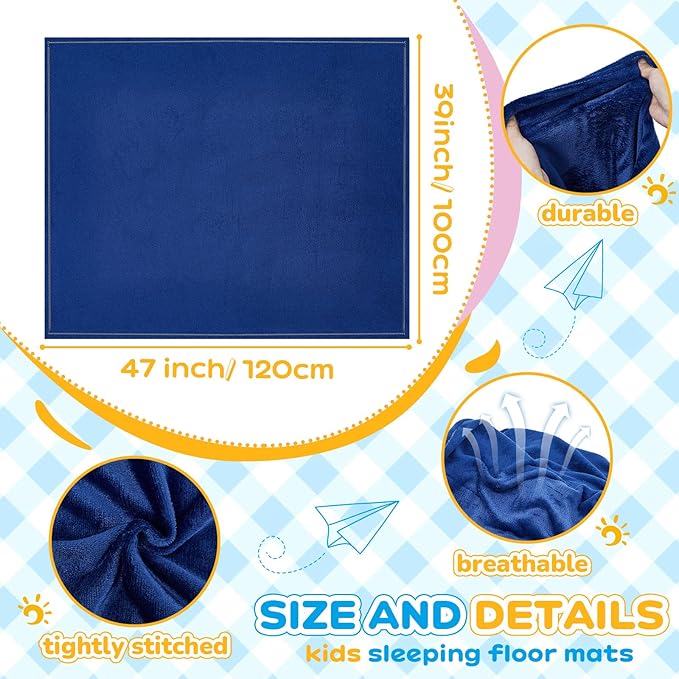 Geetery 6 Sets Rainbow Rest Mats for Kids Include 6 Pcs Rainbow Rest Floor Mats and 6 Pcs Children's Nap Blanket Polyester Soft Blanket 2 Colors for Kids Toddlers Daycare Furniture Supplies