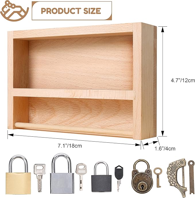 Woodtoe Montessori Lock and Key Toy Set for Kids, Educational Lock Set Keys, Wooden Montessori Materials for 3 4 5 6 Year Old, Preschool Home Classroom STEM Learning Birthday Toy Gift for Toddlers 3-6