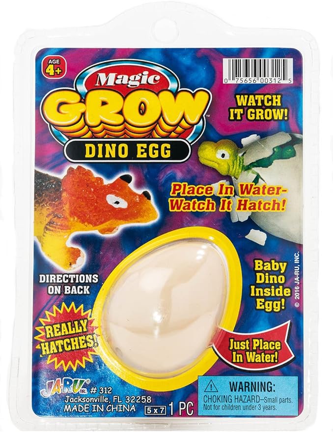 JA-RU Magic Grow Dinosaur Eggs – Water Growing Toys for Kids (1 Egg Assorted) Educational Science Toys, Dinosaur Party Favors, Classroom Prizes & Goodie Bag Stuffers. 312-1A