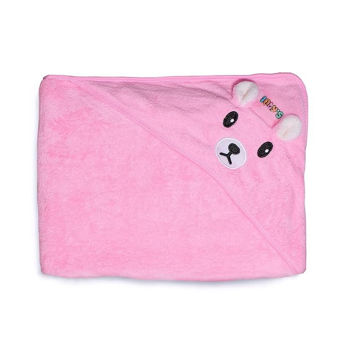 Ioly's Hooded Baby Bath Towels for Newborn Essentials 41" x 41" (Large) Towel with Hood for Toddler Babies Infant Baby Towels with Hood Cosas para Bebes recien nacidos Baby Bath Items (Pink)