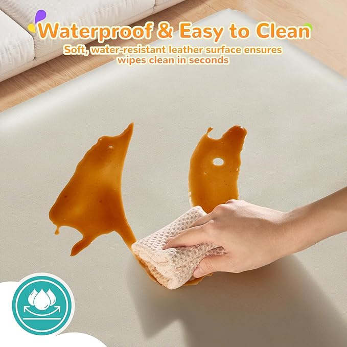Baby Play Mat for Floor– 1.2" Thick, Foldable, Waterproof, 79×70 Playpen Mat, Non-Toxic, Easy to Clean, Thickened Foam Cushioned, Perfect for Tummy Time & Crawling, Babies & Toddlers