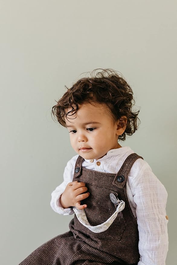 Copper Pearl Pacifier Clip 3-Pack: Premium Knit Binky Clips for Baby Girls and Boys - Stylish Stainless Steel Pacifier Holder Clip - Baby Pacifier Clips for No More Floor Drops - Rex