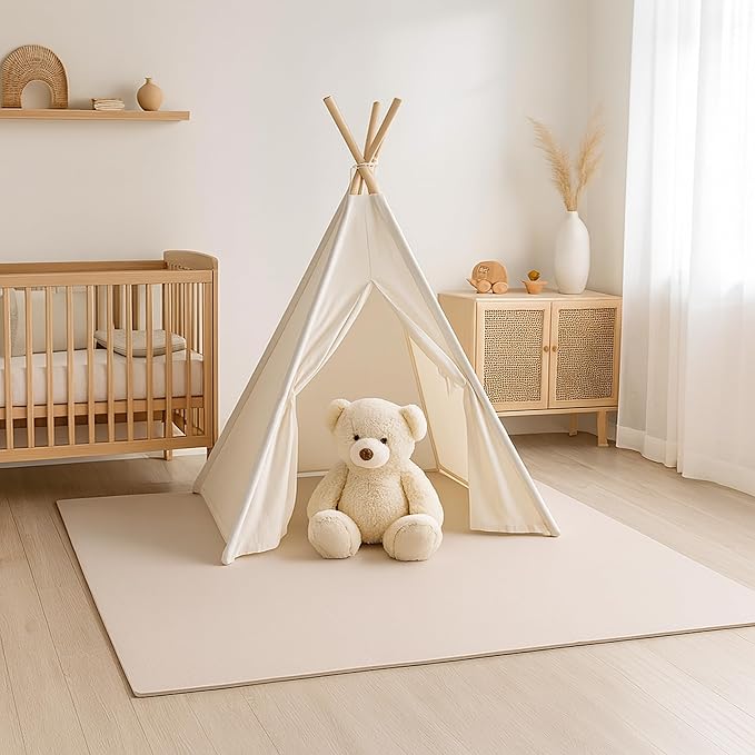 Toddlekind Playmat -Classic Foam Play Mat- 4 x 4 feet Premium Quality Foam Play Mat for Babies/Toddlers, Stylish, Non-Toxic, Odorless, Blush
